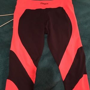 Zumbawear bright orange dark blue leggings